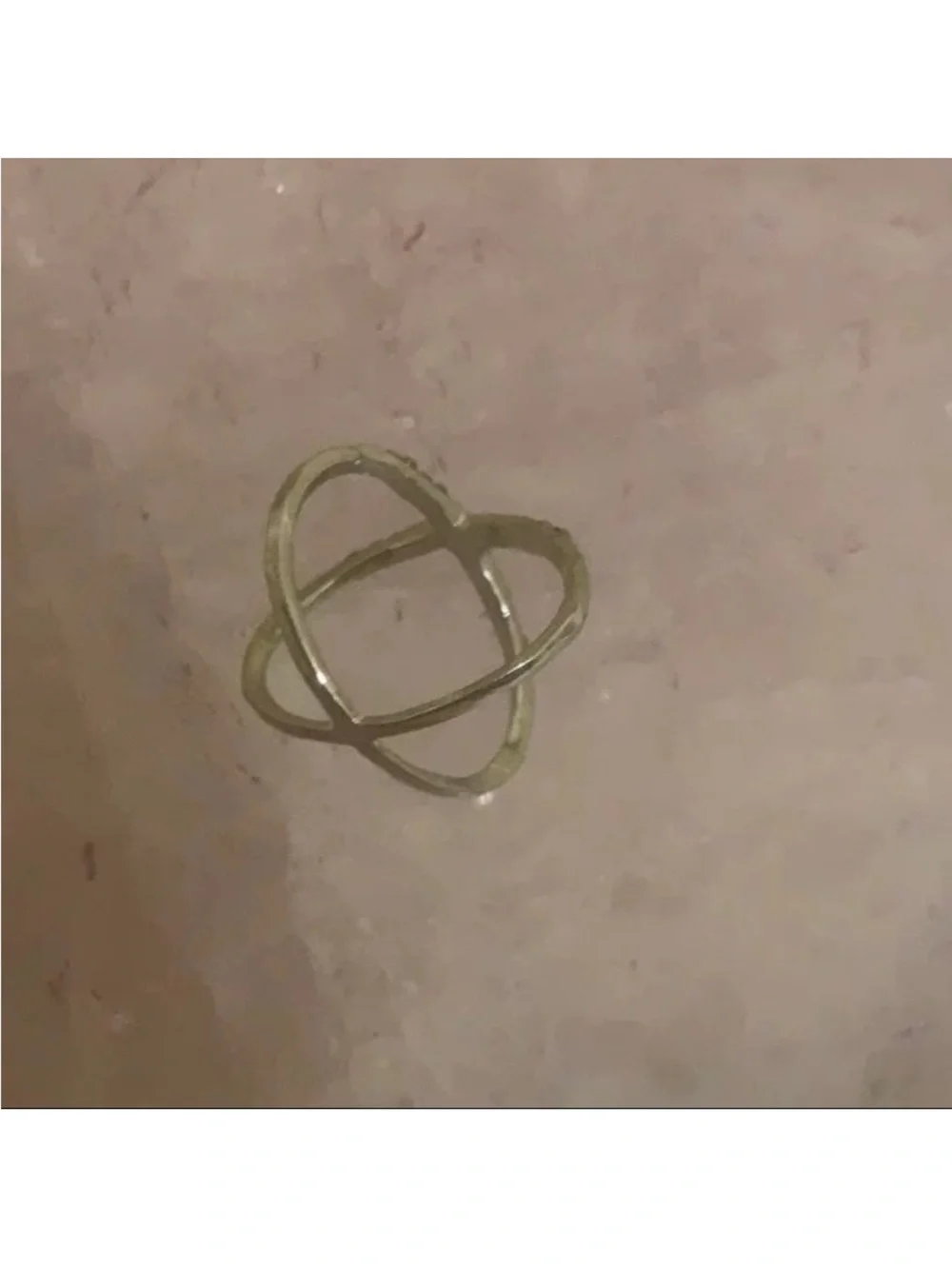 Delicate Crisscross Crystal Ring in Silver